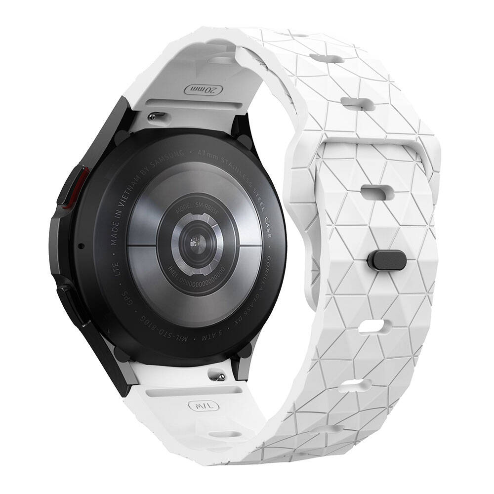 Samsung Galaxy Watch 5 44mm Uyumlu Zore KRD-116 20mm Futbol Desenli Spor Tasarımlı Silikon Kordon - 26