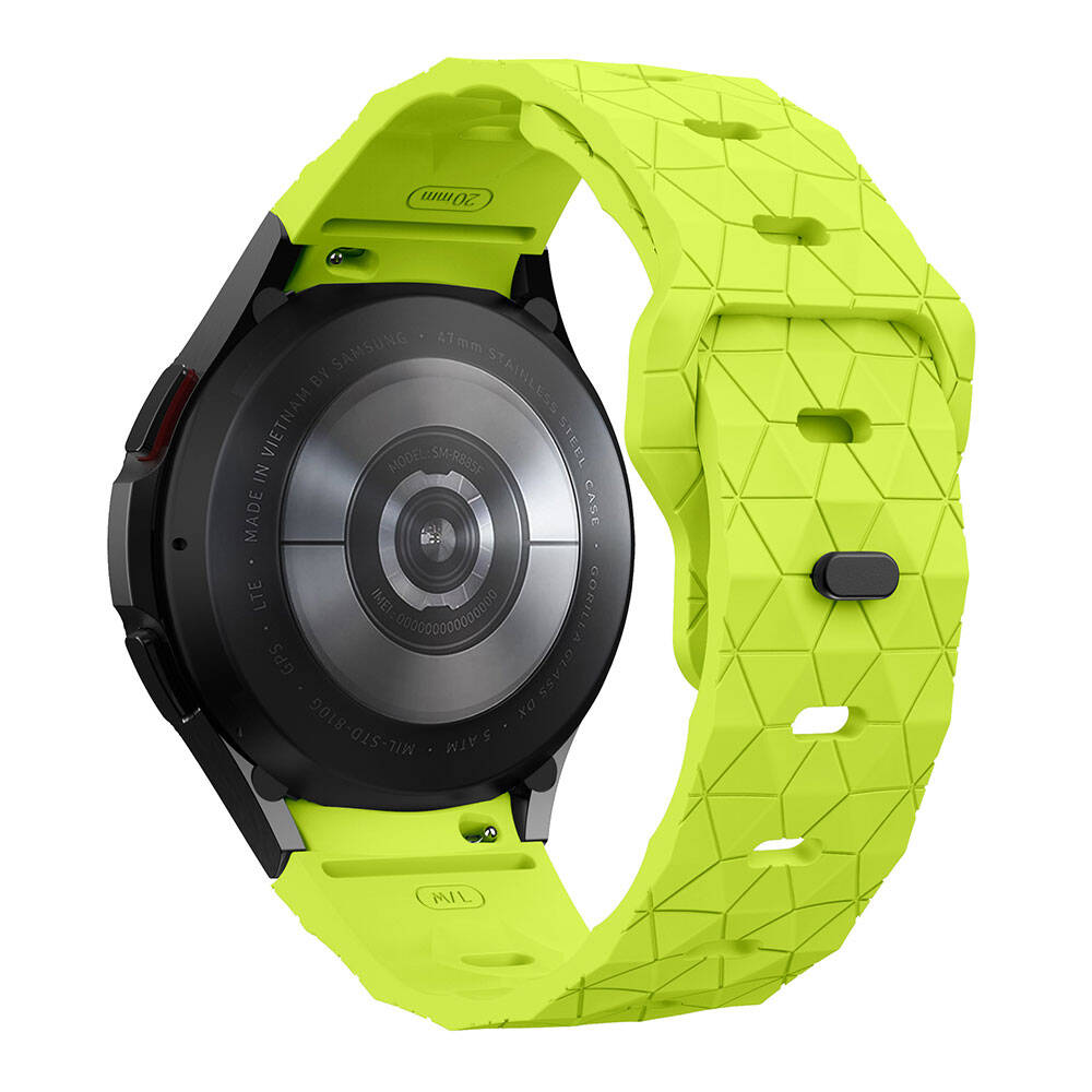 Samsung Galaxy Watch 5 44mm Uyumlu Zore KRD-116 20mm Futbol Desenli Spor Tasarımlı Silikon Kordon - 29