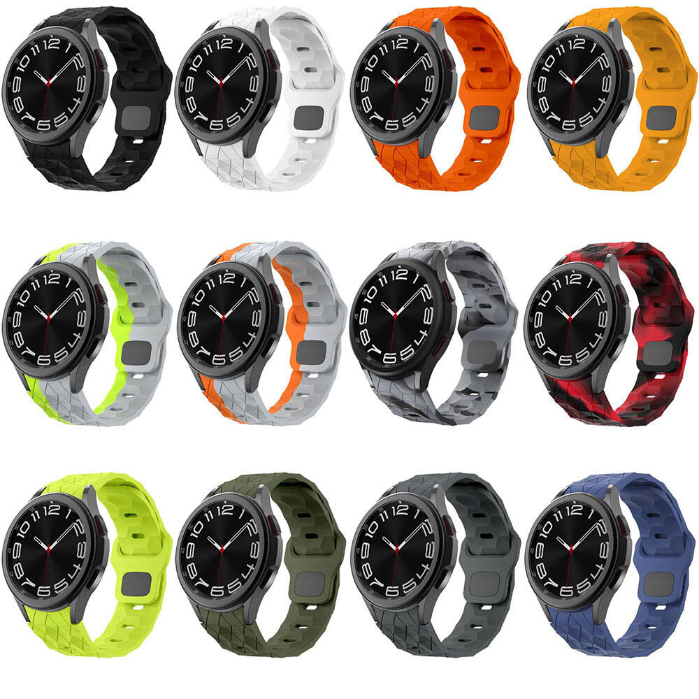 Samsung Galaxy Watch 5 44mm Uyumlu Zore KRD-116 20mm Futbol Desenli Spor Tasarımlı Silikon Kordon - 36