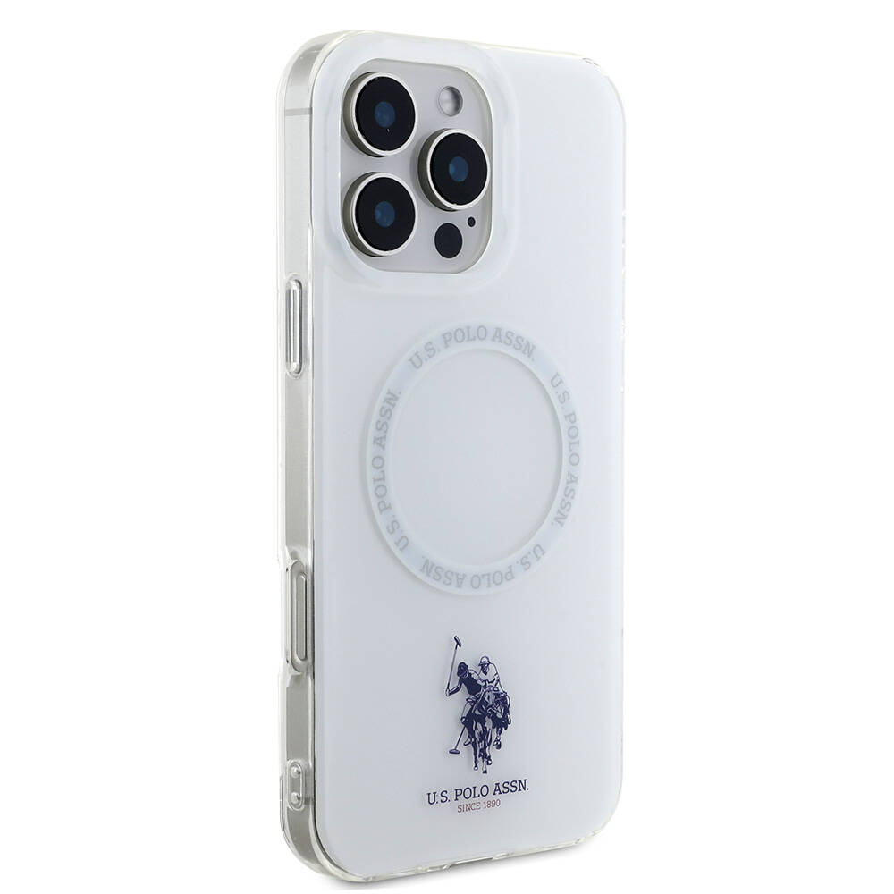 Apple iPhone 16 Uyumlu Pro Uyumlu Kılıf U.S. Polo Assn. Orjinal Lisanslı M-safe Şarj Özellikli IML Double Horse Logolu Ring Kapak - 4