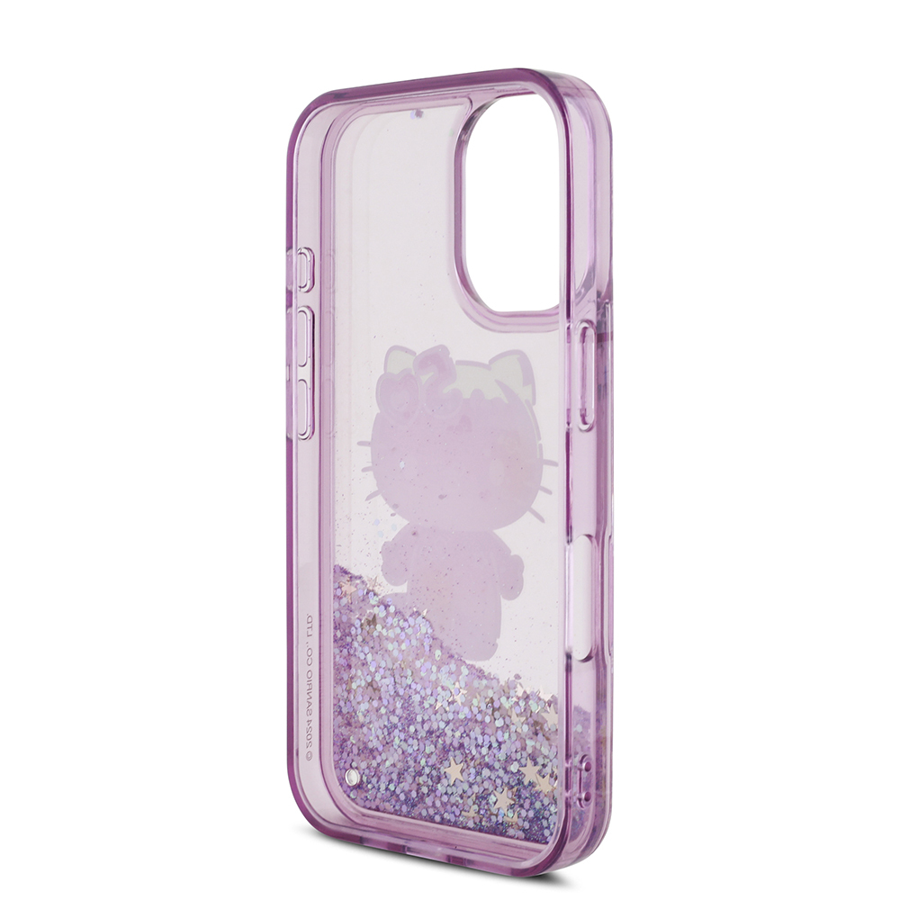 Apple iPhone 16 Uyumlu Kılıf Hello Kitty Orjinal Lisanslı Sıvılı Simli 50. Yıldönümü Partisi Kapak - 6