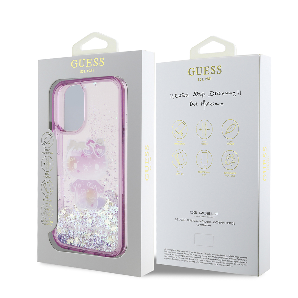 Apple iPhone 16 Uyumlu Kılıf Hello Kitty Orjinal Lisanslı Sıvılı Simli 50. Yıldönümü Partisi Kapak - 7
