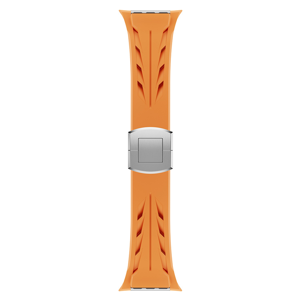 Apple Watch 42mm Uyumlu KRD-127 Metal Tokalı Silikon Kordon - 4
