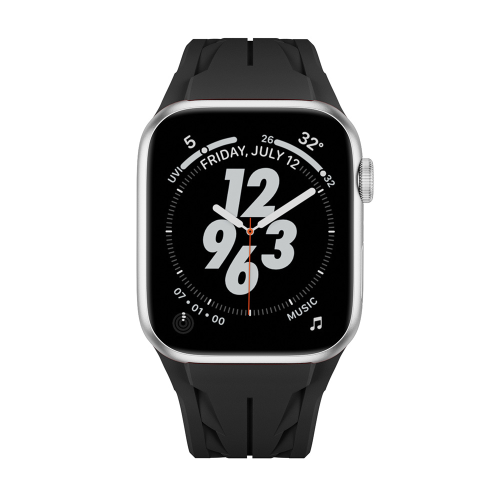 Apple Watch 42mm Uyumlu KRD-127 Metal Tokalı Silikon Kordon - 5