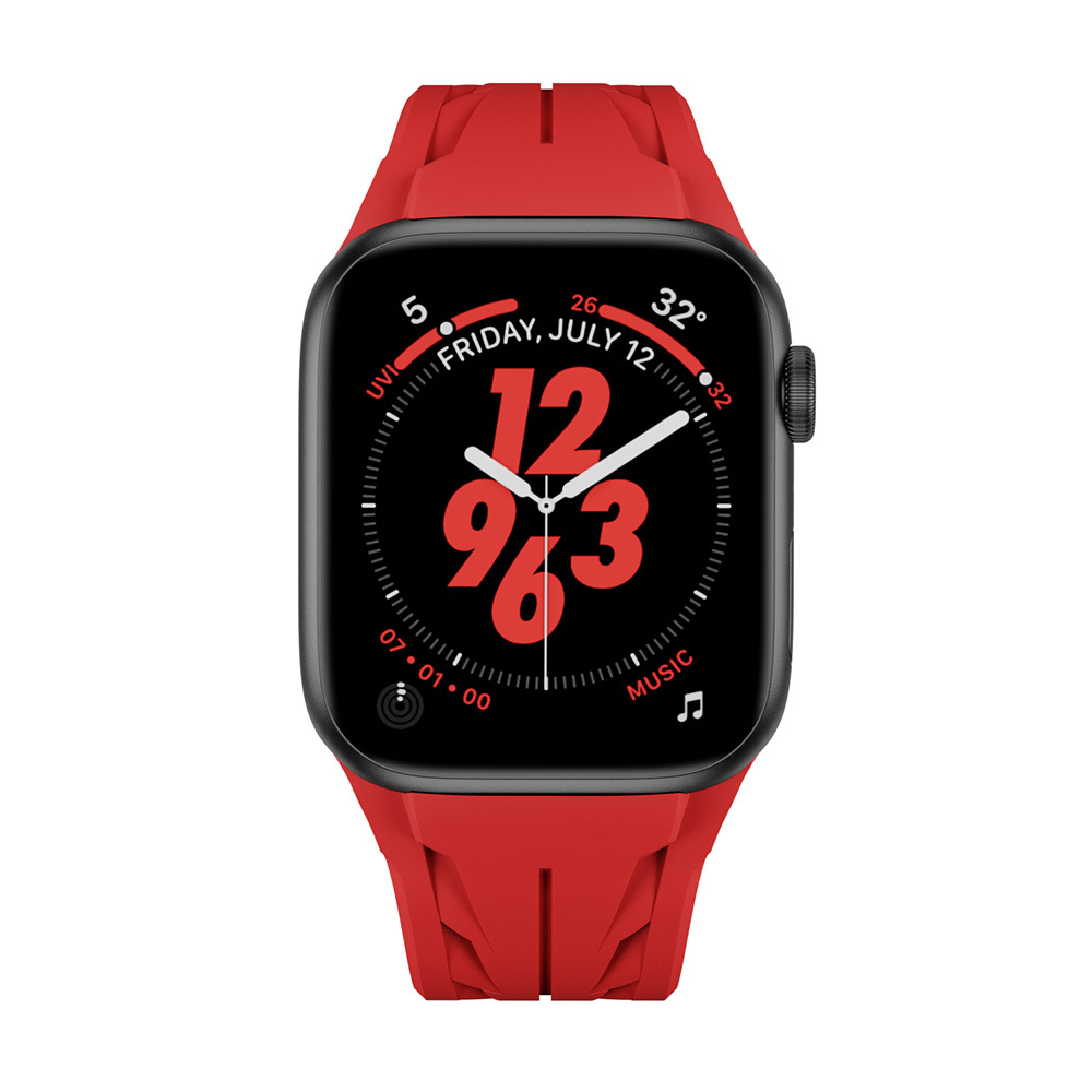 Apple Watch 42mm Uyumlu KRD-127 Metal Tokalı Silikon Kordon - 13