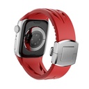 Apple Watch 42mm Uyumlu KRD-127 Metal Tokalı Silikon Kordon - 15
