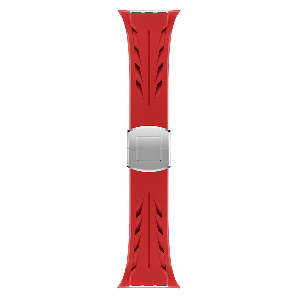 Apple Watch 42mm Uyumlu KRD-127 Metal Tokalı Silikon Kordon - 16