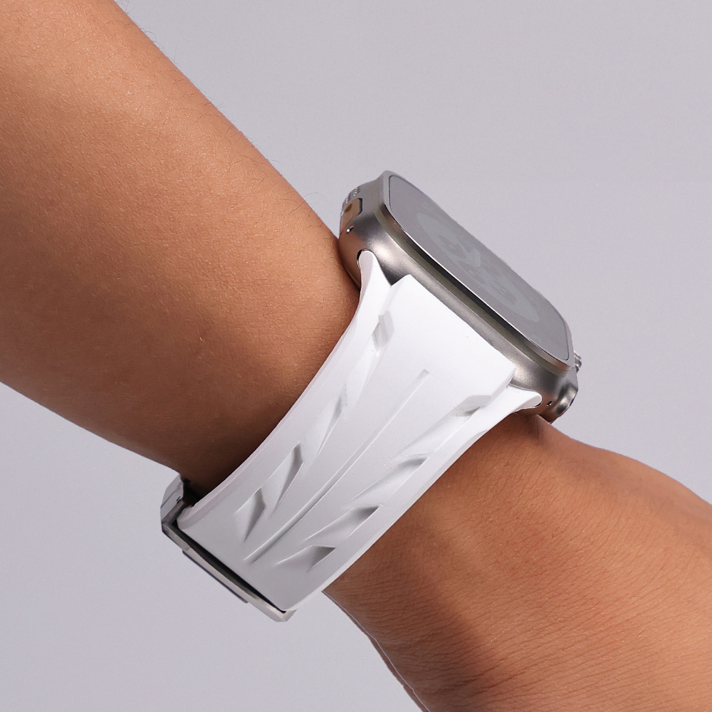Apple Watch 42mm Uyumlu KRD-127 Metal Tokalı Silikon Kordon - 18
