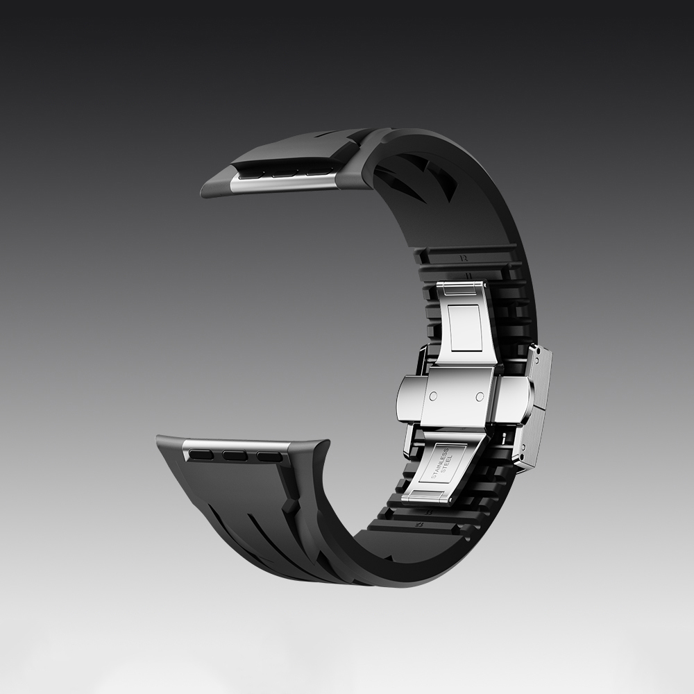 Apple Watch 42mm Uyumlu KRD-127 Metal Tokalı Silikon Kordon - 19