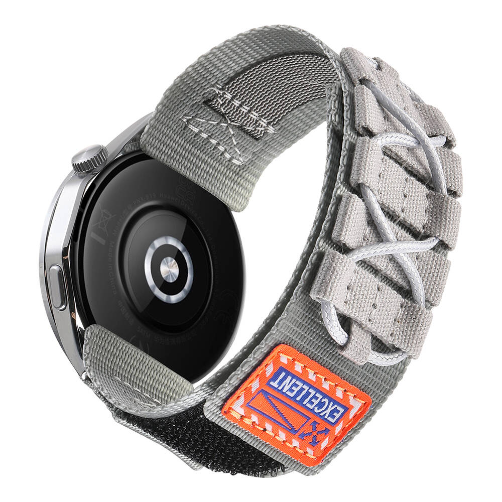 Samsung Galaxy Watch 46mm Uyumlu Zore KRD-112 22mm Orbital Örgülü Halat Tasarımlı Naylon Kumaş Hasır Kordon - 4