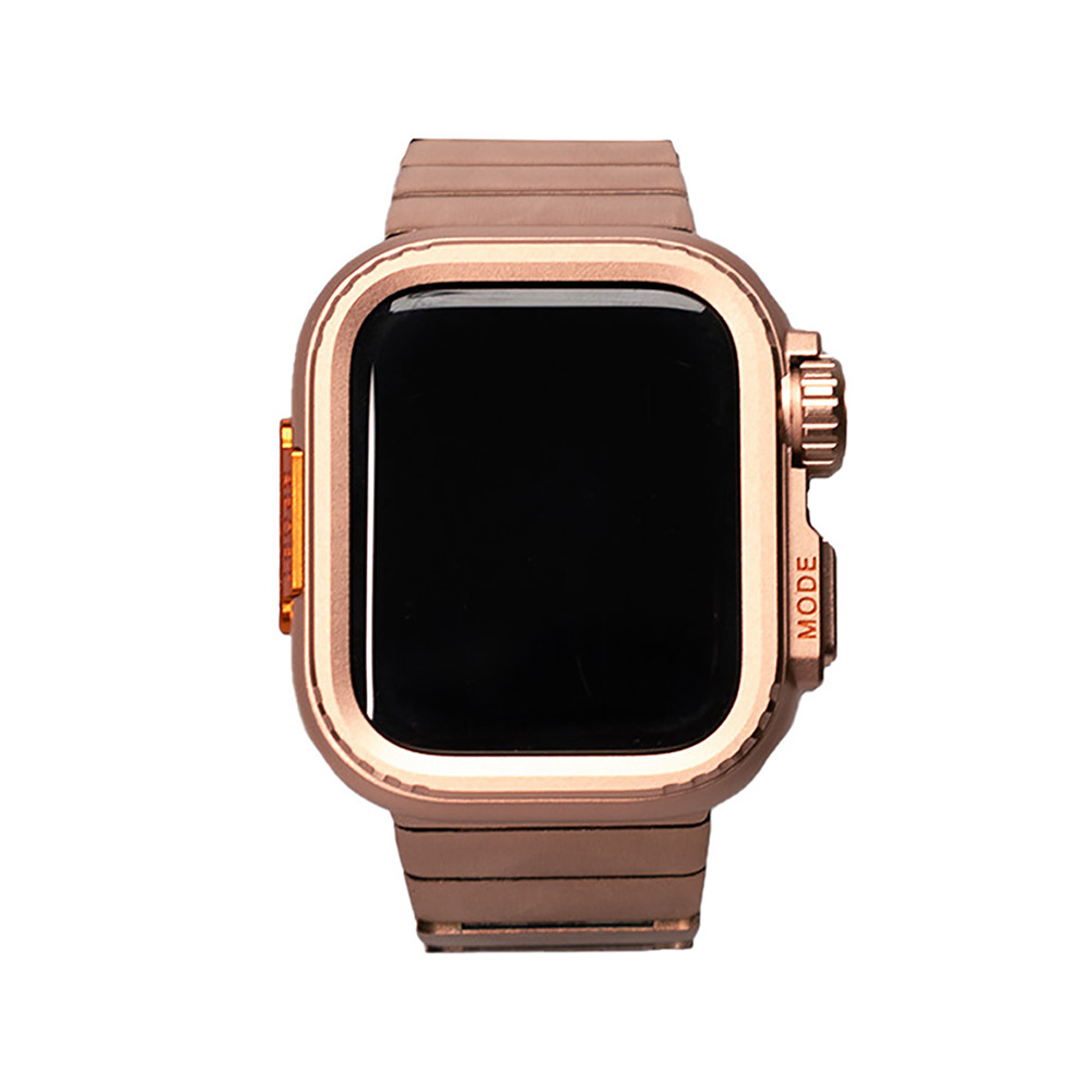 Apple Watch 7 45mm Uyumlu Zore KRD-126 Sert Kasa Koruyuculu Metal Kordon - 10
