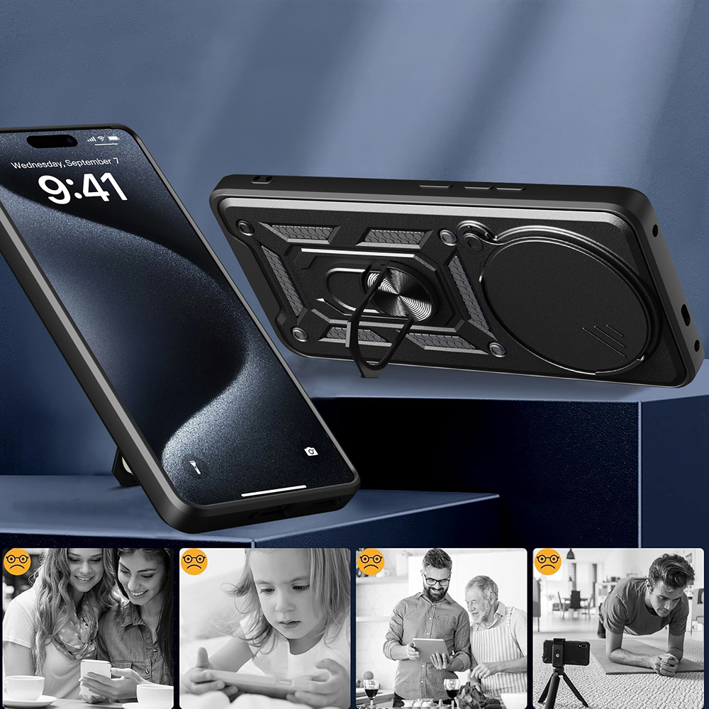 Honor X9C Kılıf Magnetik Standlı Kamera Korumalı Zore Sürgülü Vega Kapak - 1