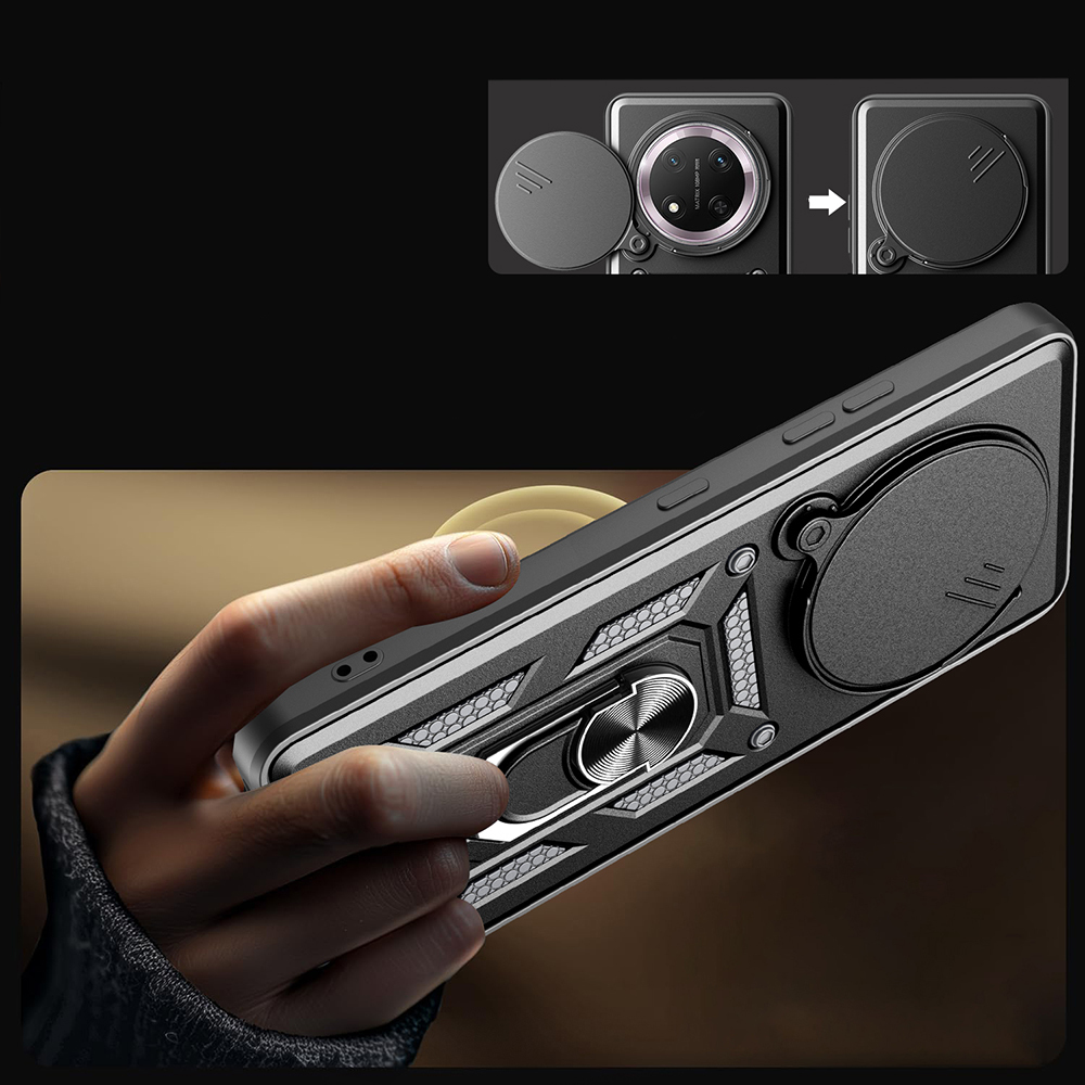 Honor X9C Kılıf Magnetik Standlı Kamera Korumalı Zore Sürgülü Vega Kapak - 5