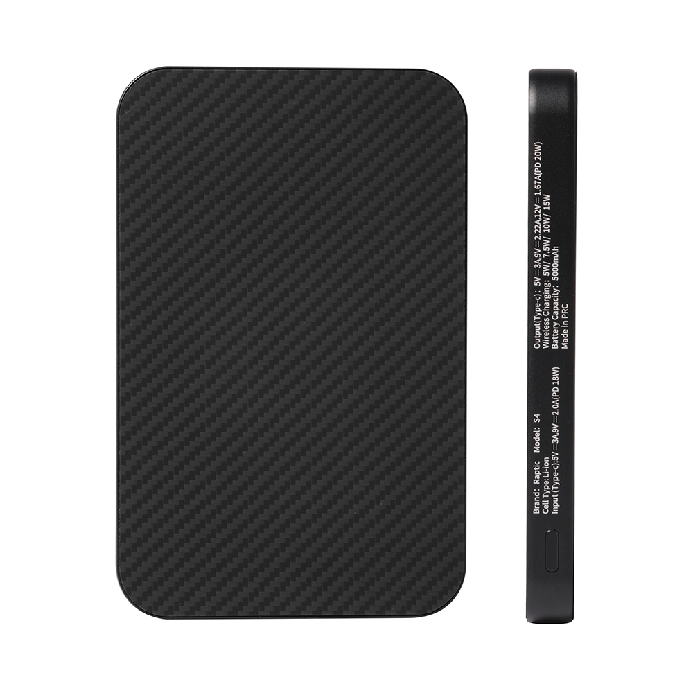 Raptic S4 Aramid-Skin M-safe Şarj Özellikli Ultra İnce 600D Powerbank 15W 5000mAh - 3