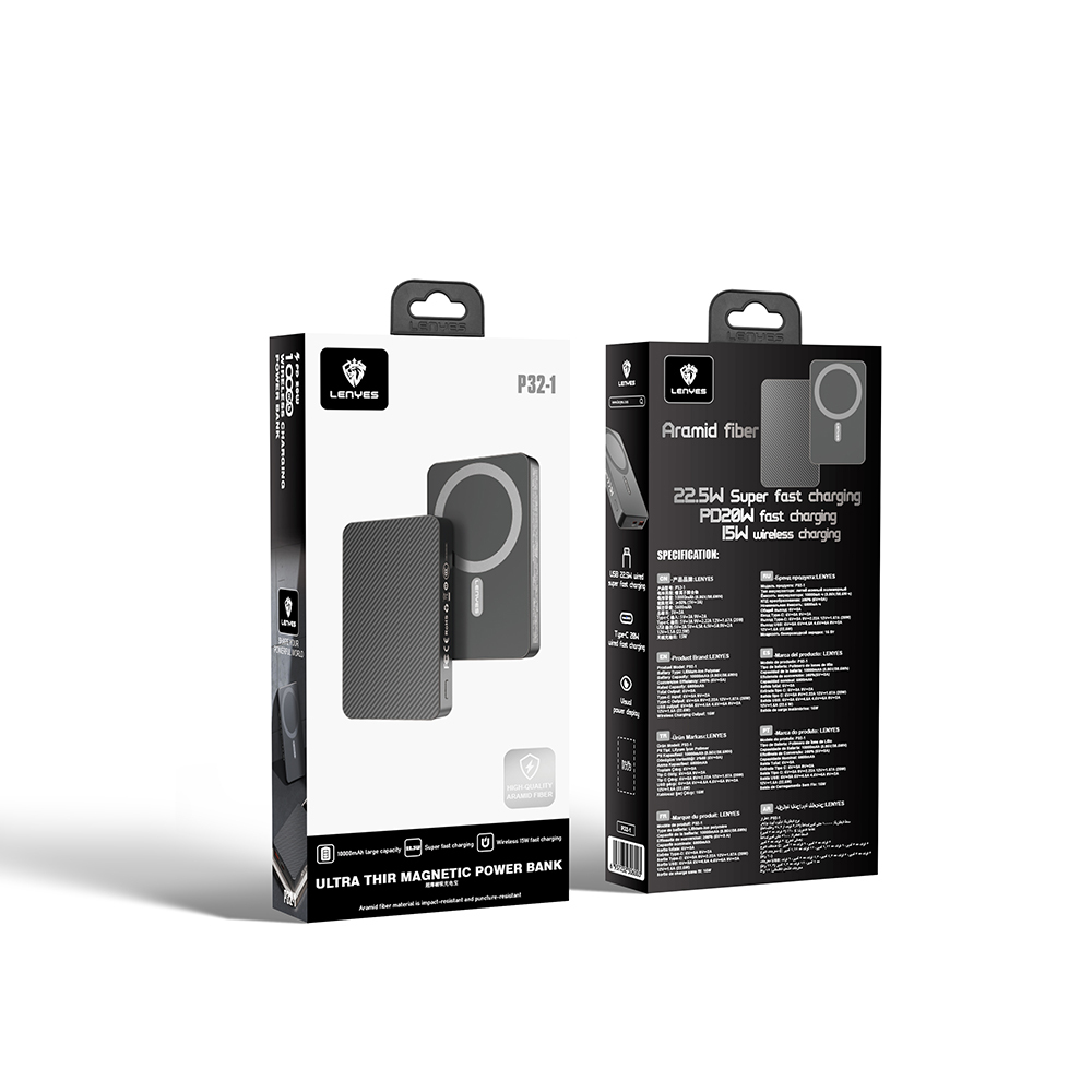 Lenyes P32-1 M-safe Şarj Özellikli Aramid Fiber Powerbank 15W 10000mAh - 6