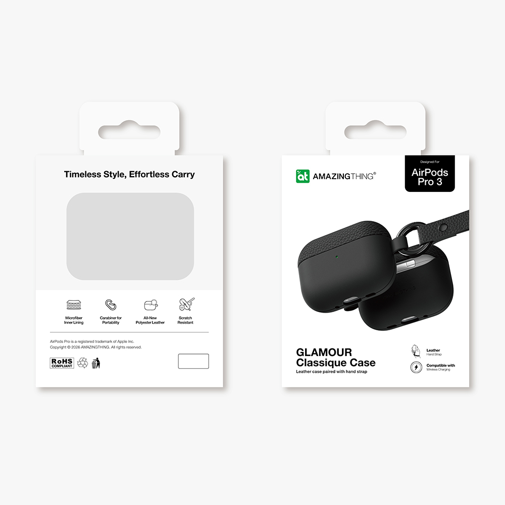 Apple AirPods Pro 3 Amazingthing Glamour Classique Serisi Deri Tasarımlı Kapak - 25