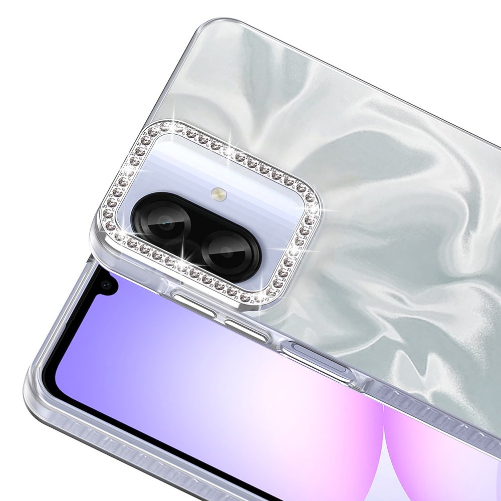 Samsung Galaxy A07 Uyumlu Kılıf Airbagli Parlak Taş Detay Tasarımlı Zore Esila Kapak - 2