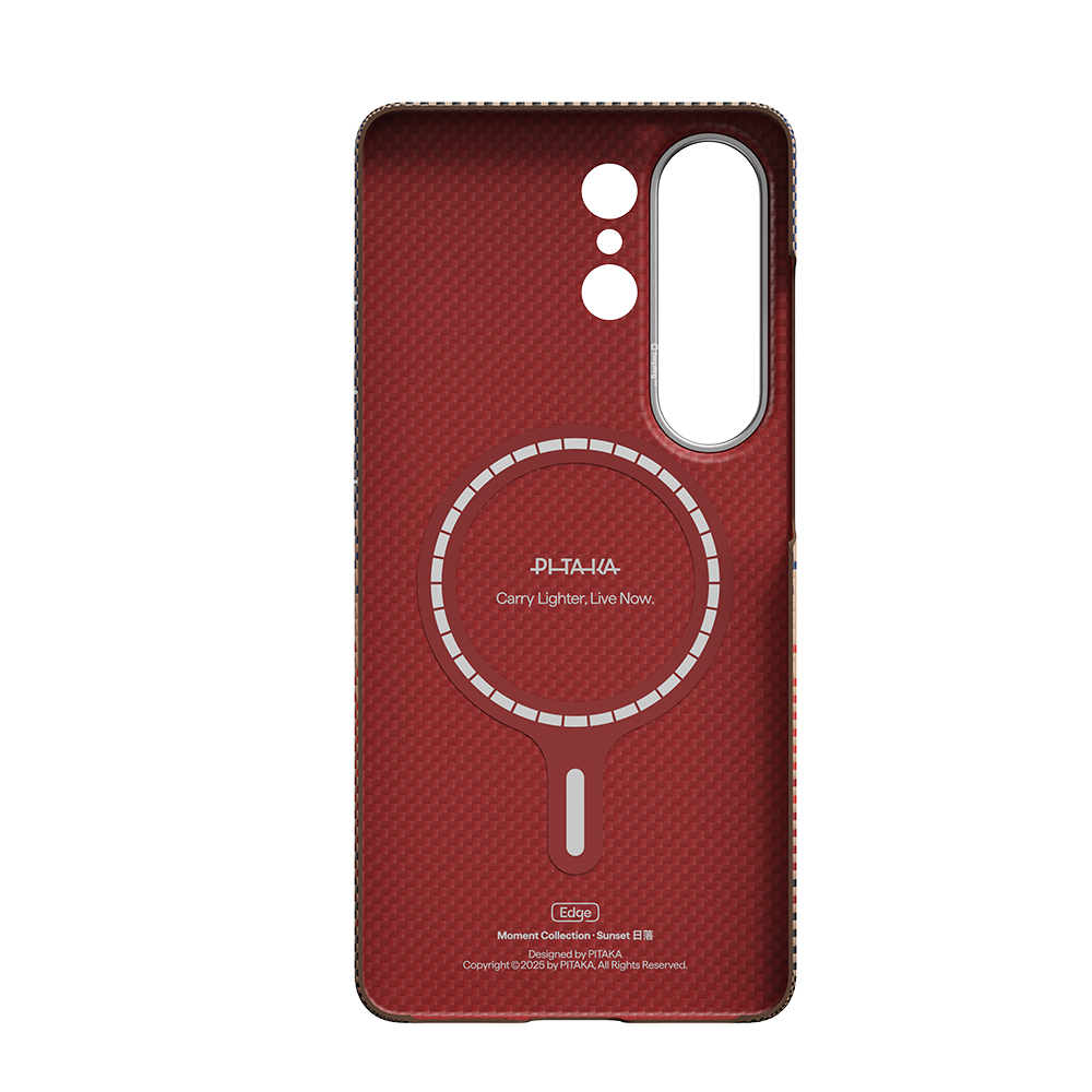 Samsung Galaxy S2 Uyumlu6 Ultra Kılıf M-safe Şarj Özellikli Aramid Fiber Pitaka Tactile Woven Sunset-Moonrise Serisi Kapak - 3