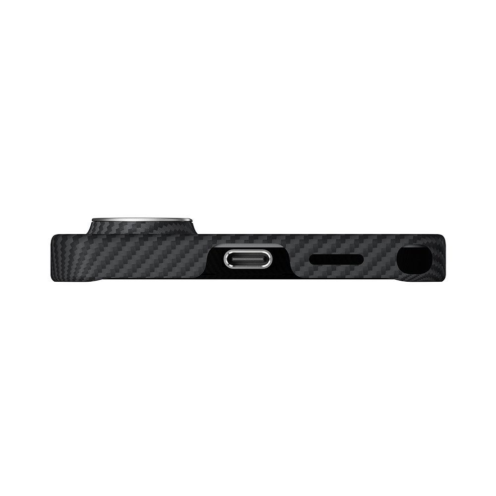 Samsung Galaxy S2 Uyumlu6 Ultra Kılıf M-safe Şarj Özellikli 600D Aramid Fiber Pitaka Ultra-Slim Classic Serisi Black-Grey Twill Kapak - 2