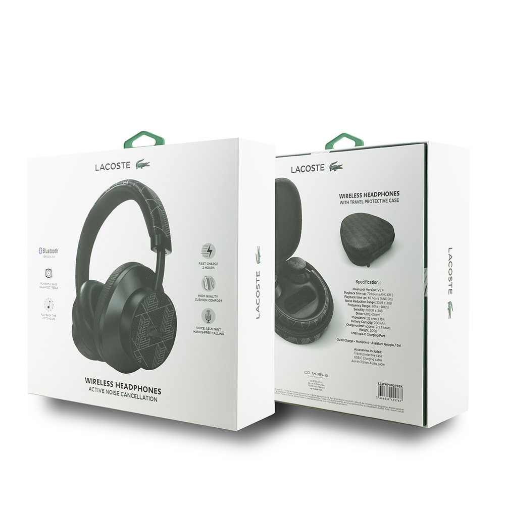 Lacoste Orjinal Lisanslı LH02 ANC Taşıma Çantalı Ayarlanabilir Kulak Üstü Bluetooth Kulaklık v5.4 - 12
