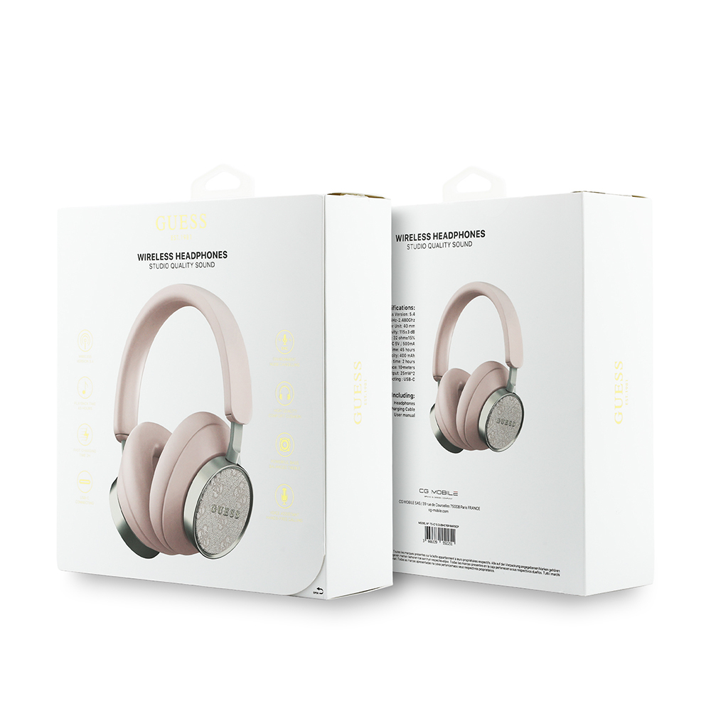 Guess Orjinal Lisanslı Ayarlanabilir 4G Desenli Metal Klasik Logolu Kulak Üstü Bluetooth Kulaklık - 9