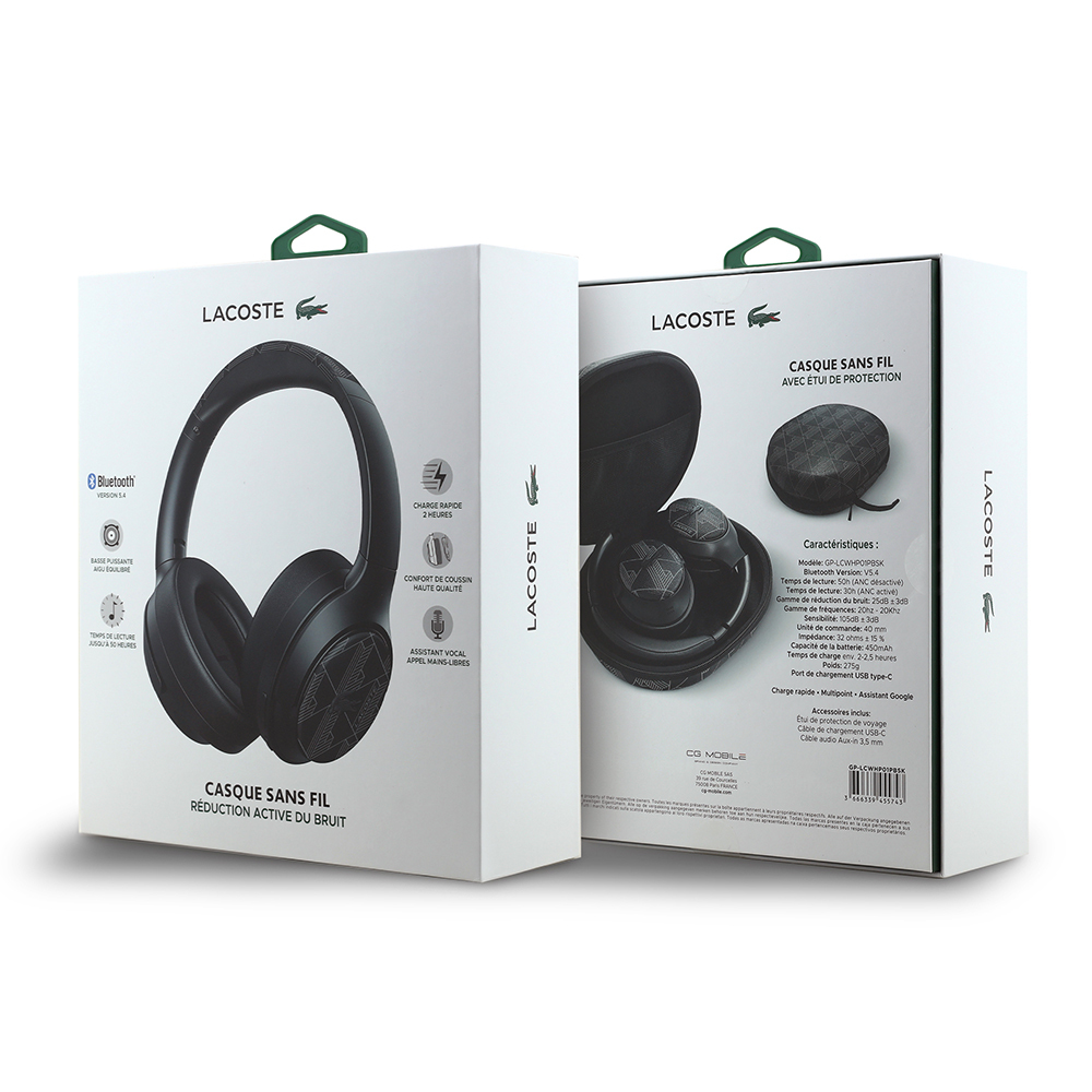 Lacoste Orjinal Lisanslı LH01 ANC Taşıma Çantalı Katlanabilir Kulak Üstü Bluetooth Kulaklık v5.4 - 6