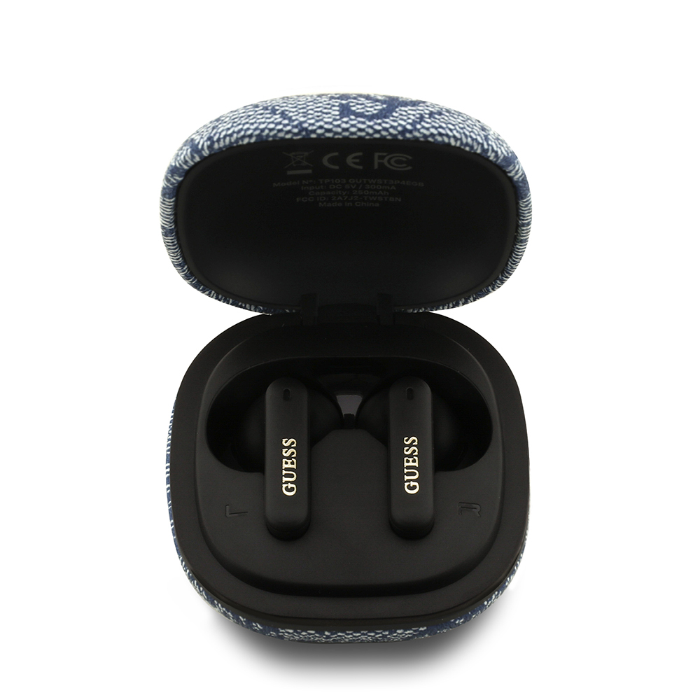 Guess Orjinal Lisanslı PU 4G Desenli Klasik Metal Yazı Logolu TWS Kulak İçi Bluetooth Kulaklık - 2