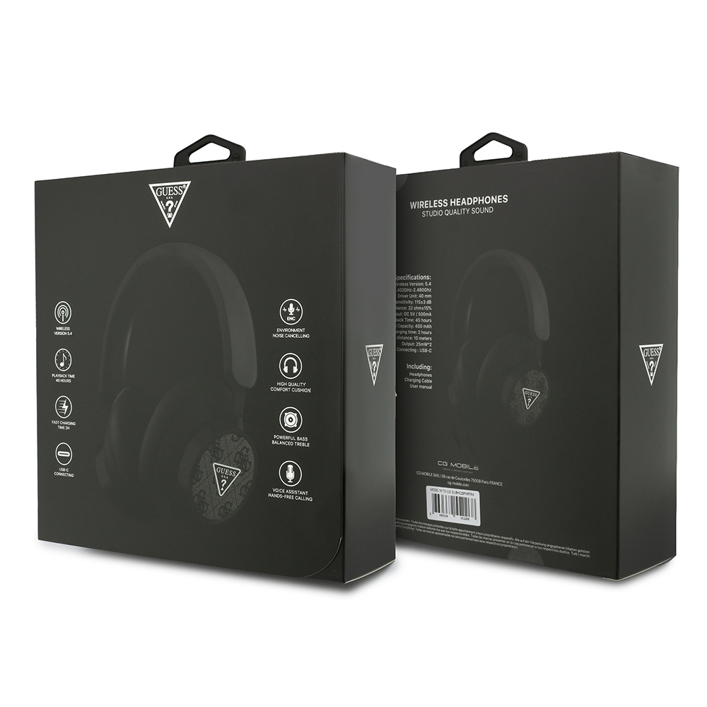 Guess Orjinal Lisanslı ENC PU 4G Desenli Üçgen Logolu Kulak Üstü Bluetooth Kulaklık - 6