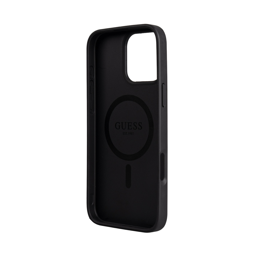 Apple iPhone 16 Uyumlu Pro Uyumlu Max Uyumlu Kılıf Guess Orjinal Lisanslı M-safe Şarj Özellikli Askılı ve 4G Logo Kartlıklı Kapak - 5
