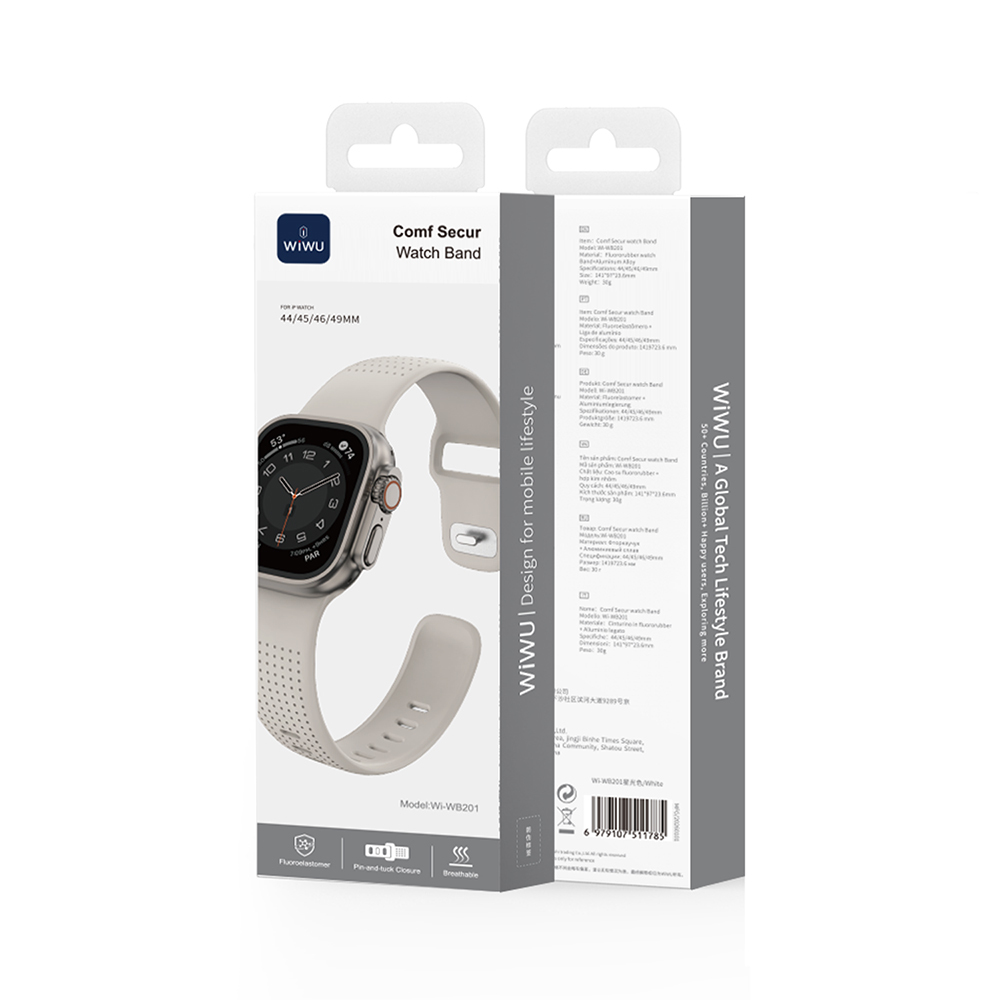 Apple Watch 7 45mm Uyumlu Wiwu Wi-WB0201 Comf Secur Serisi Silikon Kordon - 4
