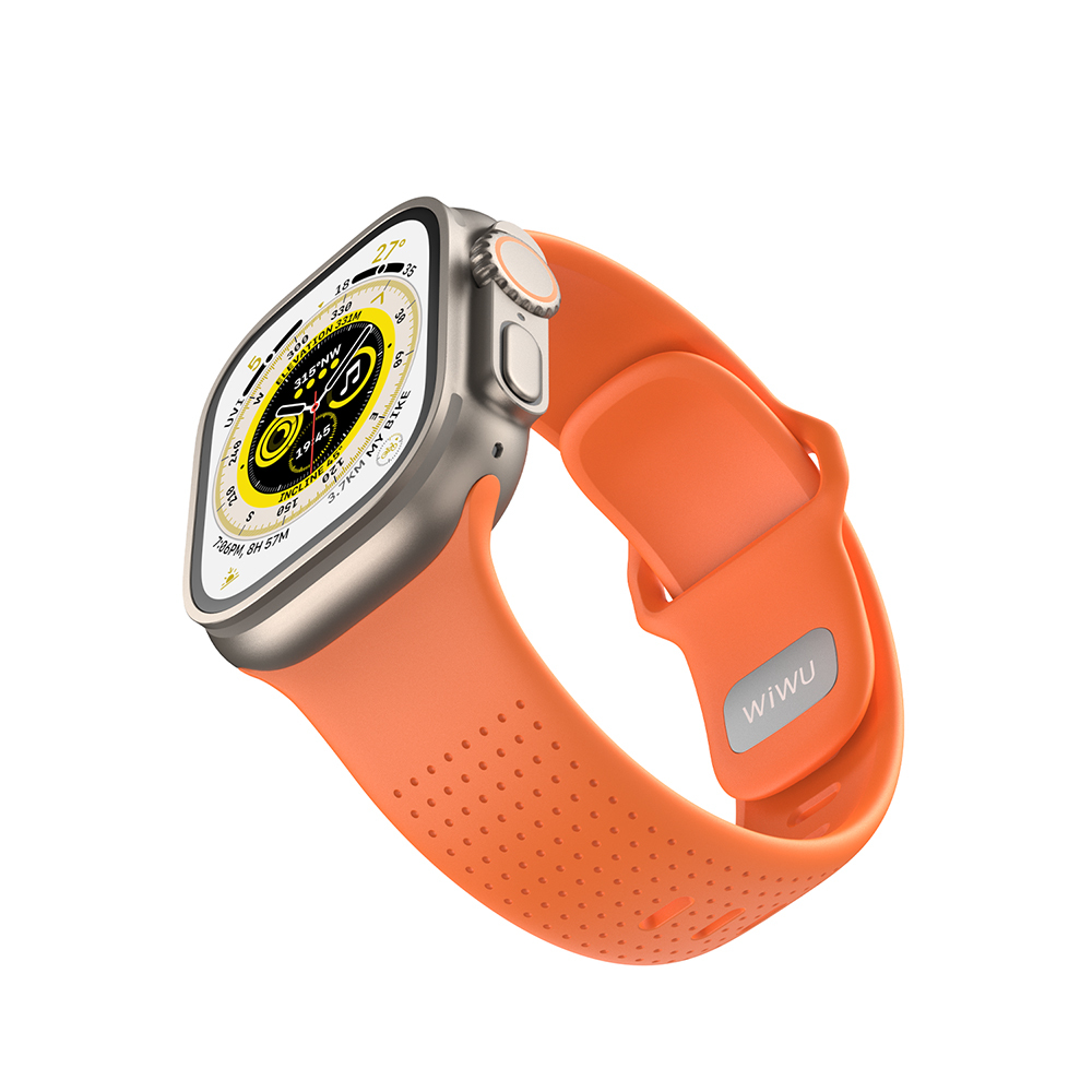 Apple Watch 7 45mm Uyumlu Wiwu Wi-WB0201 Comf Secur Serisi Silikon Kordon - 1