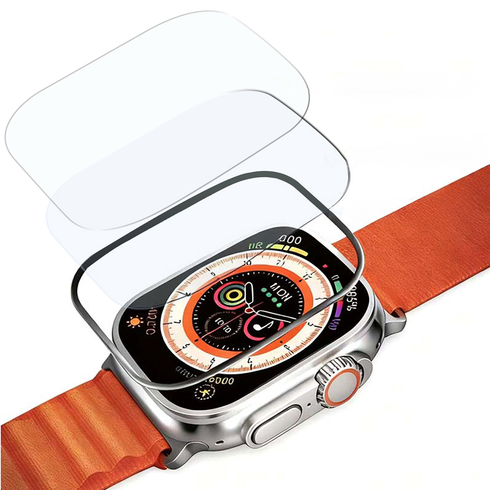 Apple Watch Ultra 49mm Uyumlu Mohseven iWatch Serisi Safir Akıllı Saat Temperli Cam Ekran Koruyucu - 1