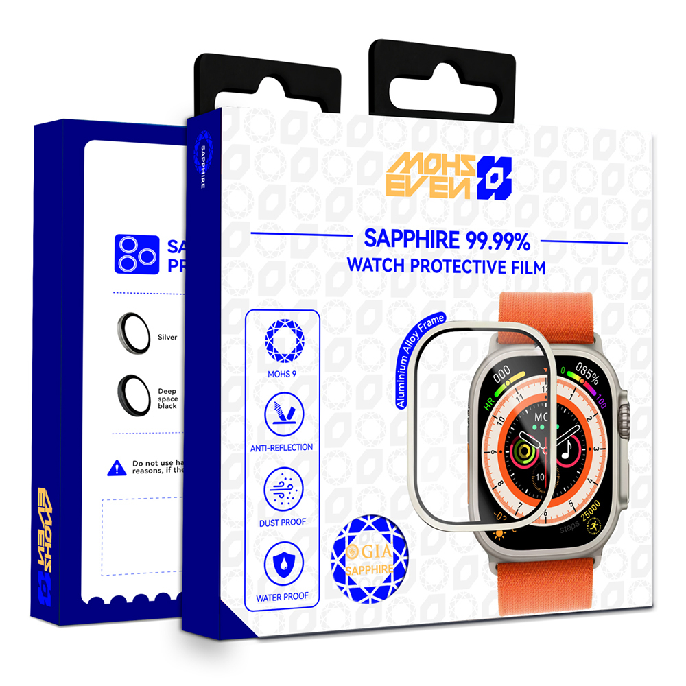 Apple Watch Ultra 49mm Uyumlu Mohseven iWatch Serisi Safir Akıllı Saat Temperli Cam Ekran Koruyucu - 4