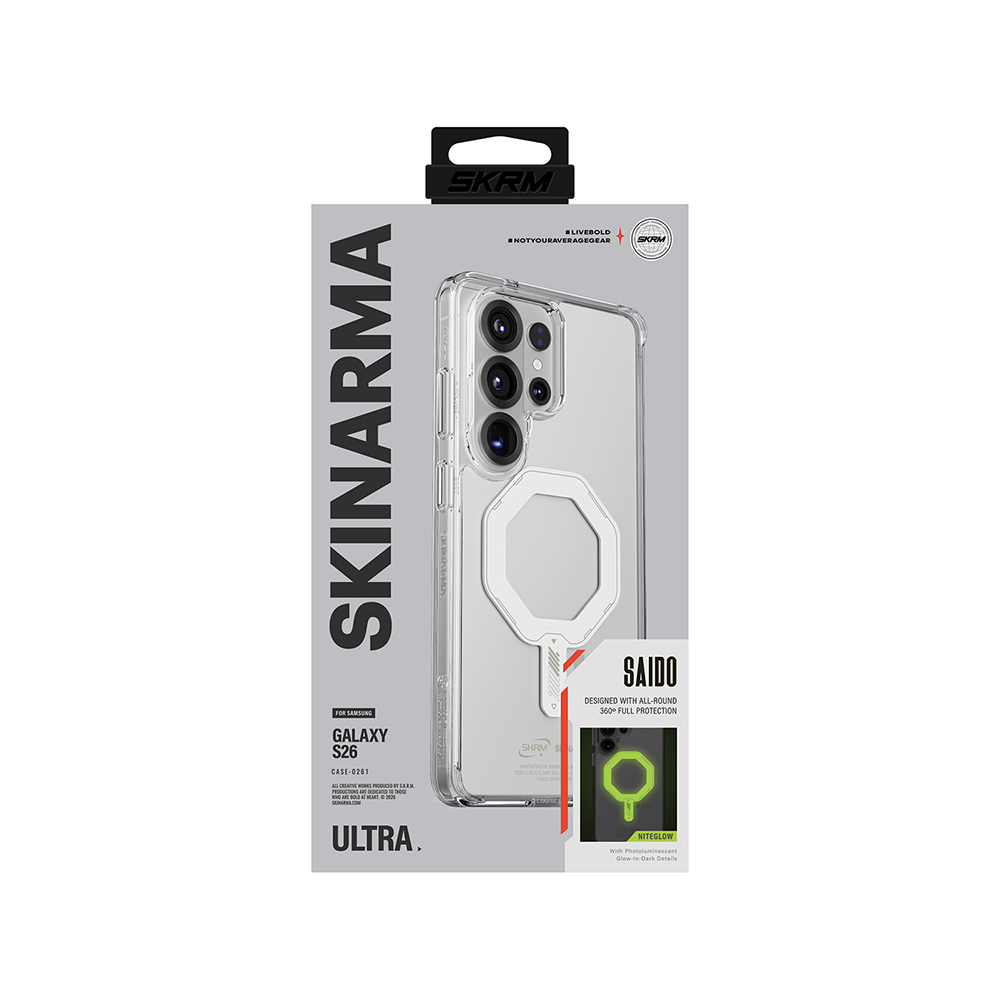 Samsung Galaxy S2 Uyumlu6 Ultra Kılıf M-safe Şarj Özellikli Şeffaf Airbag Tasarımlı Skinarma Saido Mag-Charge Nightglow Kapak - 5