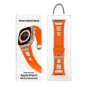 Apple Watch Ultra 49mm Uyumlu Zore KRD-117 Hava Alabilen Delikli Metal Süslemeli Desenli Silikon Kordon - 6