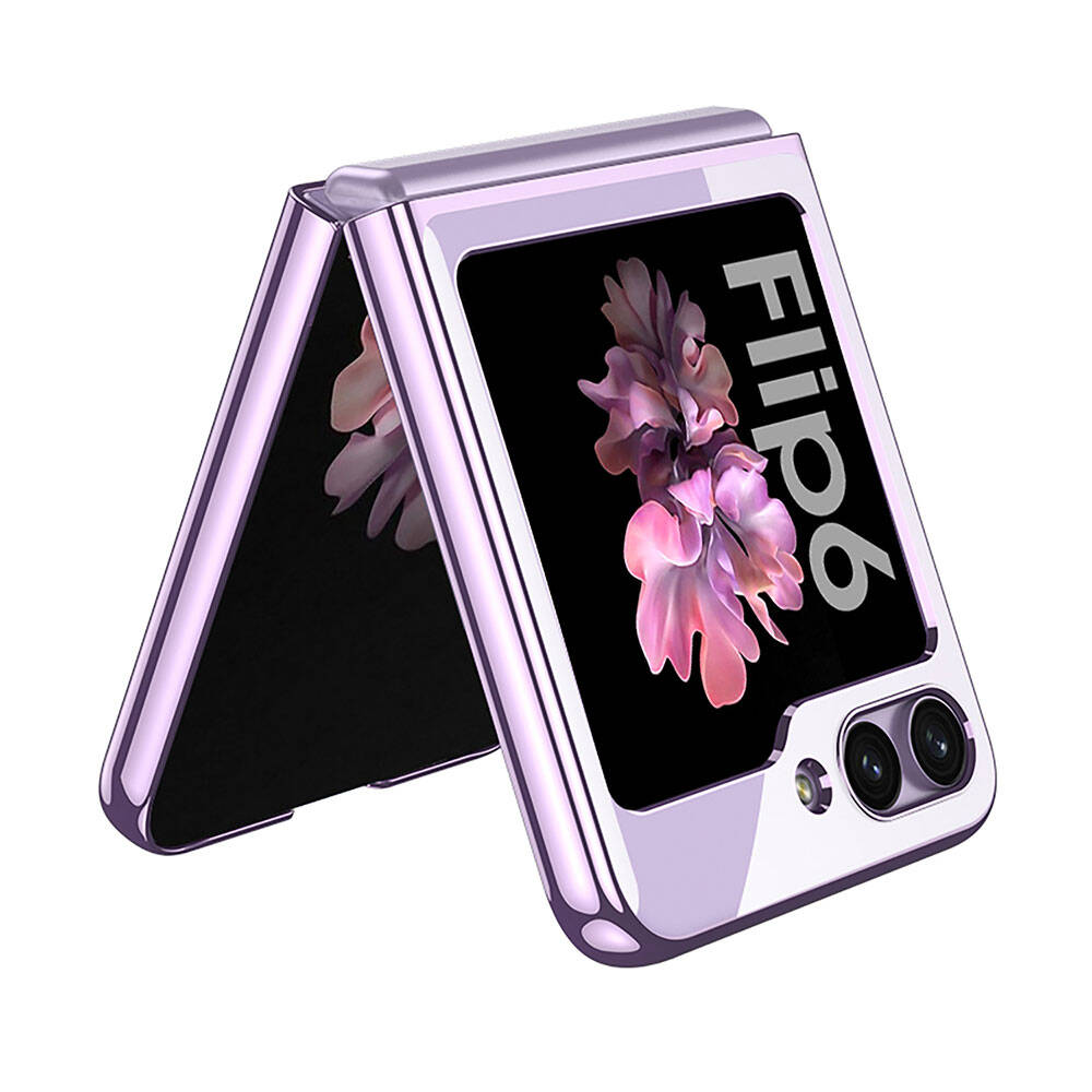 Samsung Galaxy Z Flip Uyumlu 6 Kılıf Zore Full Camlı Kıpta Kapak - 7