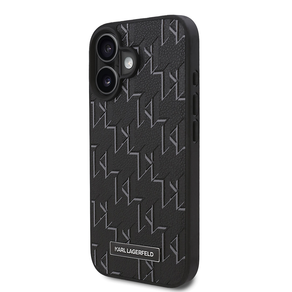 Apple iPhone 16 Uyumlu Plus Uyumlu Kılıf Karl Lagerfeld Orjinal Lisanslı M-safe Şarj Özellikli KL Yazılı Hot Stamp Kapak - 1