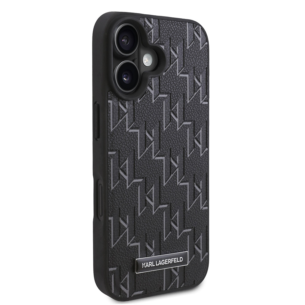Apple iPhone 16 Uyumlu Plus Uyumlu Kılıf Karl Lagerfeld Orjinal Lisanslı M-safe Şarj Özellikli KL Yazılı Hot Stamp Kapak - 3