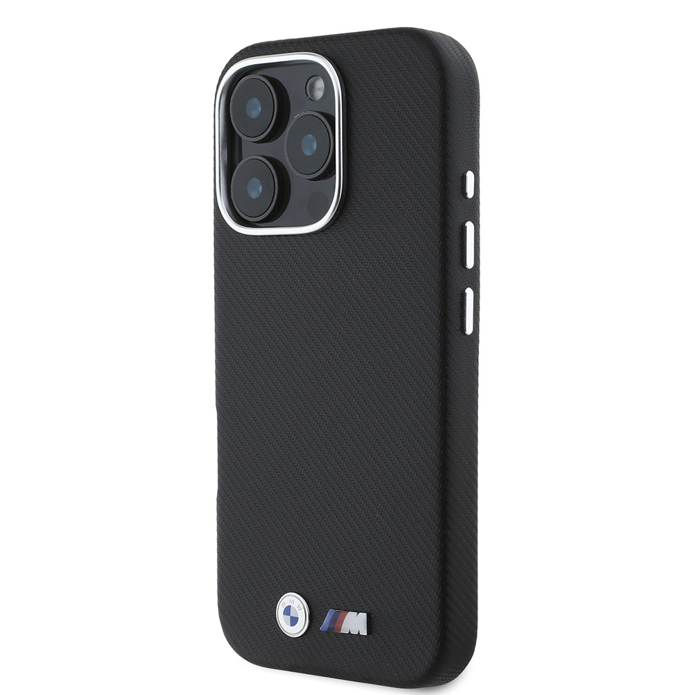 Apple iPhone 16 Uyumlu Pro Uyumlu Max Uyumlu Kılıf BMW Orjinal Lisanslı Tam Sarılmış Kevlar Tasarımlı Metal Logo Suni Deri Kapak - 1