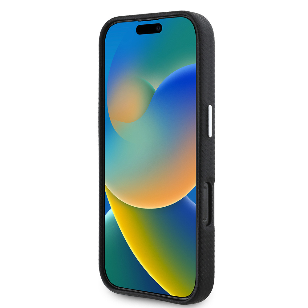 Apple iPhone 16 Uyumlu Pro Uyumlu Max Uyumlu Kılıf BMW Orjinal Lisanslı Tam Sarılmış Kevlar Tasarımlı Metal Logo Suni Deri Kapak - 4