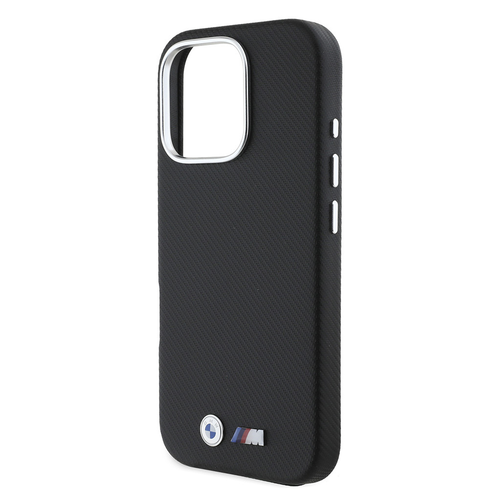 Apple iPhone 16 Uyumlu Pro Uyumlu Max Uyumlu Kılıf BMW Orjinal Lisanslı Tam Sarılmış Kevlar Tasarımlı Metal Logo Suni Deri Kapak - 5