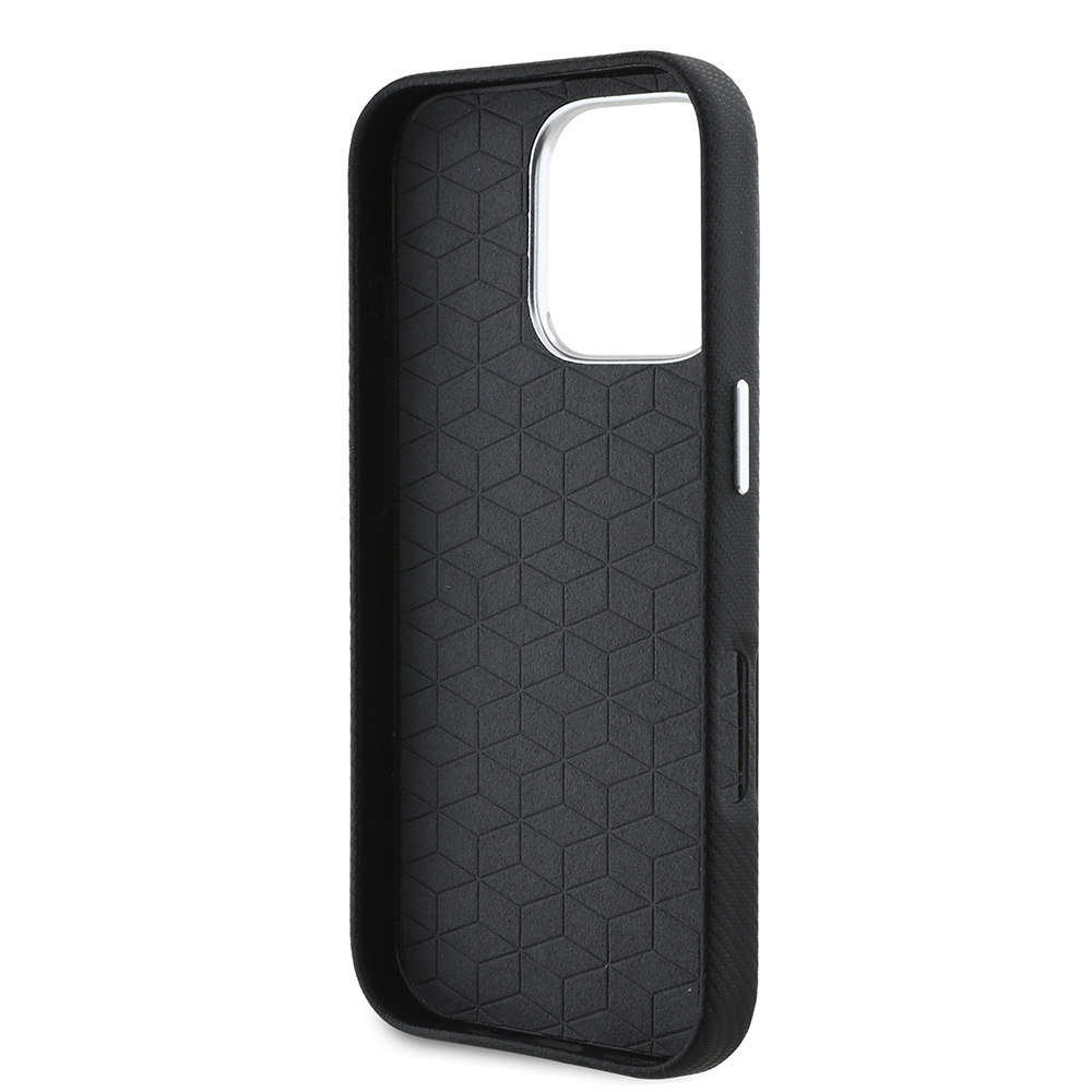 Apple iPhone 16 Uyumlu Pro Uyumlu Max Uyumlu Kılıf BMW Orjinal Lisanslı Tam Sarılmış Kevlar Tasarımlı Metal Logo Suni Deri Kapak - 6