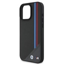 Apple iPhone 16 Uyumlu Plus Uyumlu Kılıf BMW Orjinal Lisanslı M-safe Şarj Özellikli M Logolu Üç Çizgili Dikiş Detaylı Meshed Tricolor Stripes Kapak - 3
