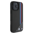 Apple iPhone 16 Uyumlu Plus Uyumlu Kılıf BMW Orjinal Lisanslı M-safe Şarj Özellikli M Logolu Üç Çizgili Dikiş Detaylı Meshed Tricolor Stripes Kapak - 7