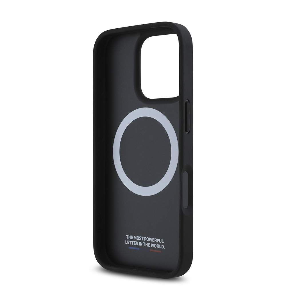 Apple iPhone 16 Uyumlu Pro Uyumlu Max Uyumlu Kılıf BMW Orjinal Lisanslı M-safe Şarj Özellikli M Logolu Üç Çizgili Dikiş Detaylı Meshed Tricolor Stripes Kapak - 7
