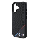 Apple iPhone 16 Uyumlu Plus Uyumlu Kılıf BMW Orjinal Lisanslı M-safe Şarj Özellikli M Logolu Üç Çizgili Delikli Deri Kapak - 1