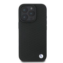 Apple iPhone 16 Uyumlu Pro Uyumlu Kılıf BMW Orjinal Lisanslı M-safe Şarj Özellikli Metal Logolu Dokulu Diamond Deri Kapak - 3