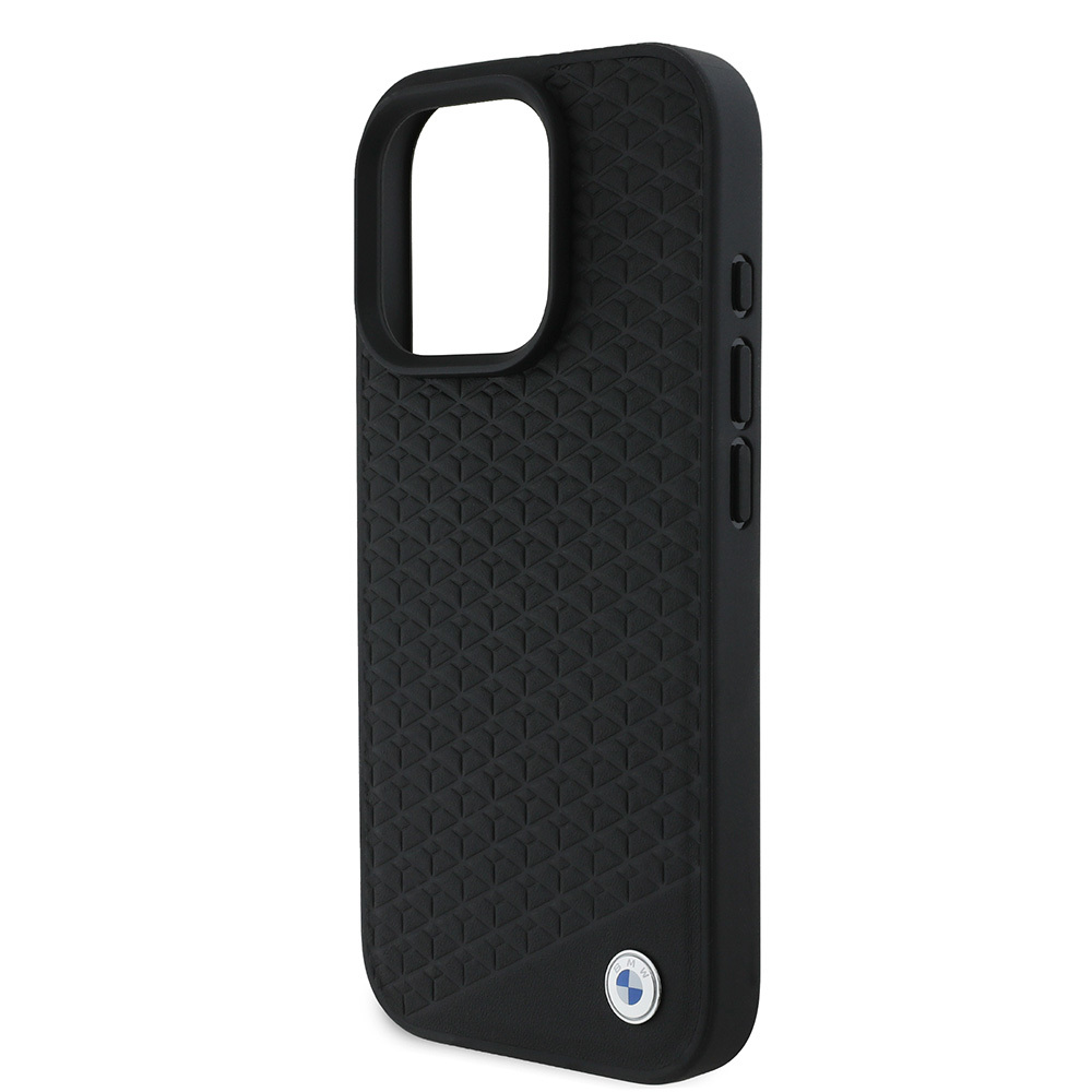 Apple iPhone 16 Uyumlu Pro Uyumlu Kılıf BMW Orjinal Lisanslı M-safe Şarj Özellikli Metal Logolu Dokulu Diamond Deri Kapak - 6