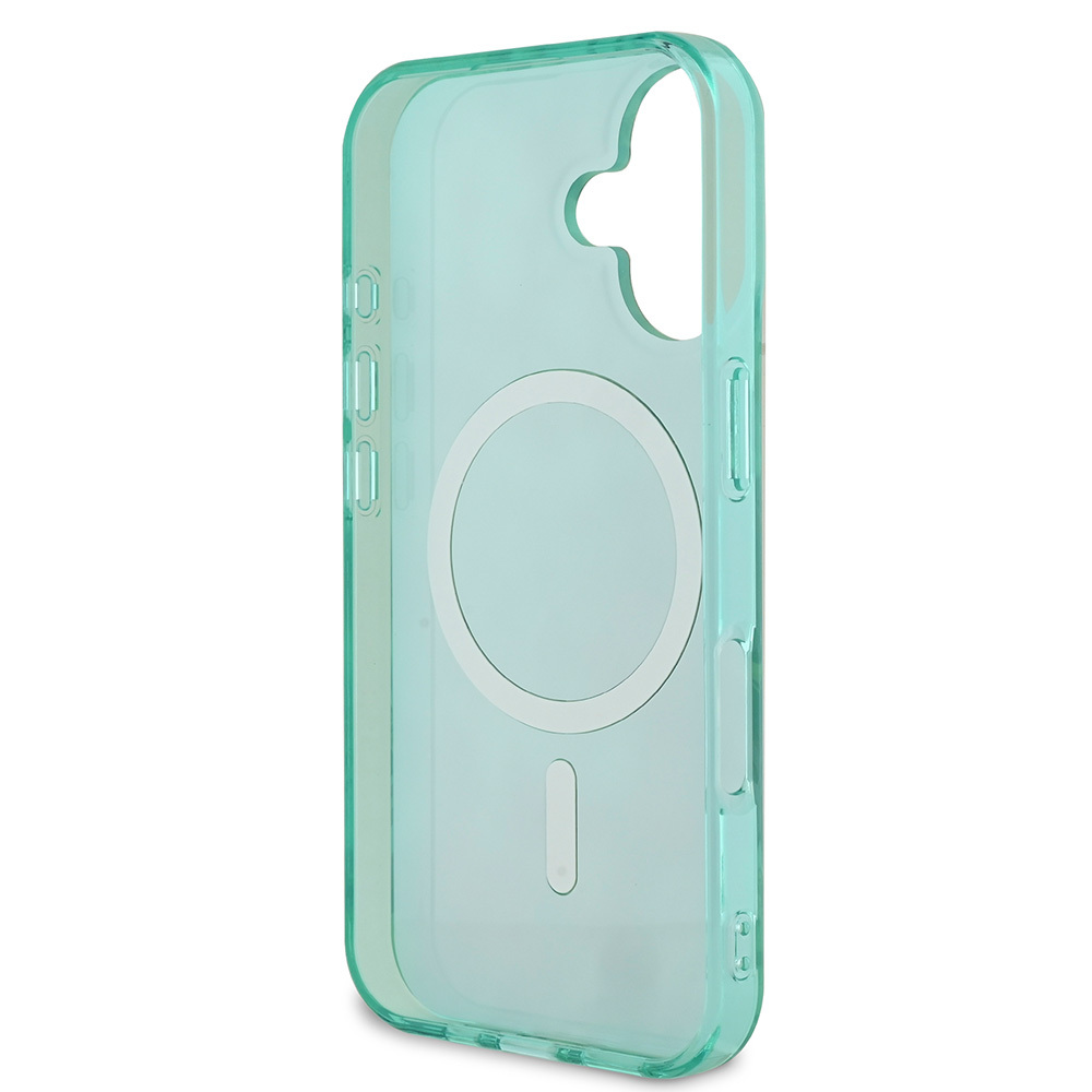 Apple iPhone 16 Uyumlu Kılıf Guess Orjinal Lisanslı M-safe Şarj Özellikli IML Baskılı Jungle Ring Kapak - 6