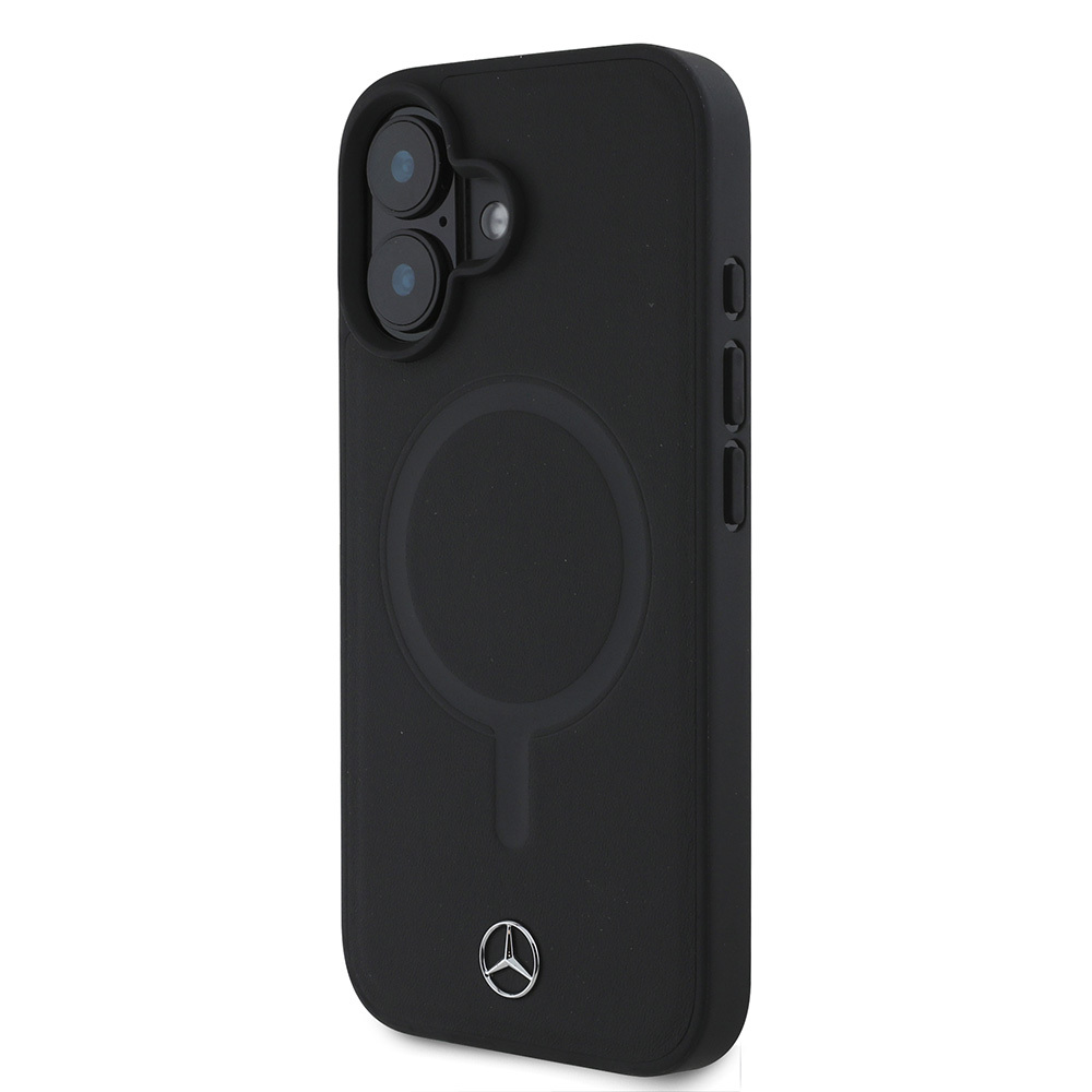 Apple iPhone 16 Uyumlu Plus Uyumlu Kılıf Mercedes Benz M-safe Şarj Özellikli Yumuşak Deri Orjinal Lisanslı Kapak - 1